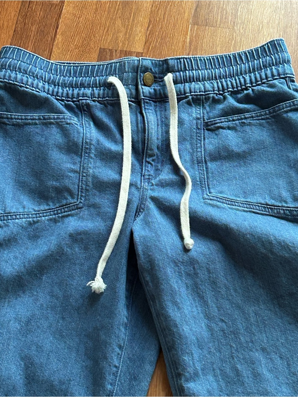 LOFT Outlet Drawstring Denim Pants - Picture 3 of 6